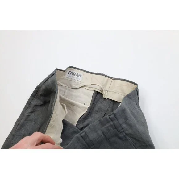 Vintage 60s 70s Streetwear Mens 32x28 Lightweight Wool Knit Chino Pants Gray USA